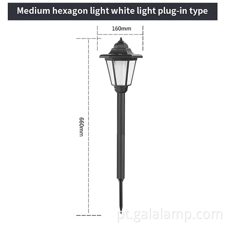 Luzes solares de lanterna solar hexagon elegantes vintage para decoração ao ar livre